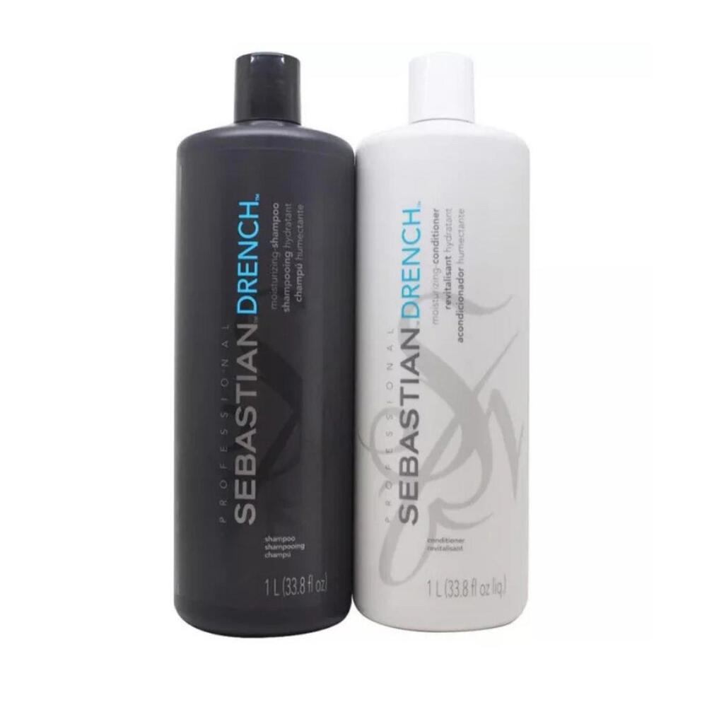 NEW DUO Sebastian Drench Moisturizing Shampoo & Conditioner 33.8oz / Liter DUO